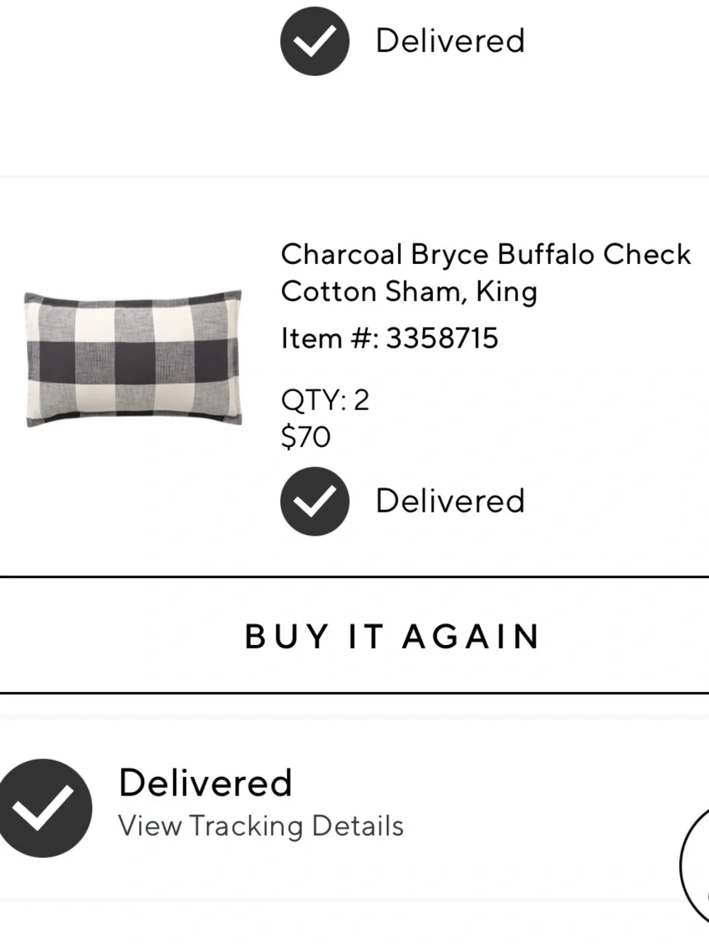 Buffalo Check Cotton Duvet Cover - Black & Cream and 2 sham king/cal king  size